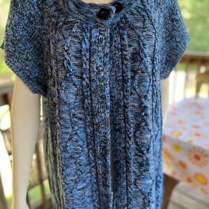 Kim Rogers Blue and Black Knit Sweater